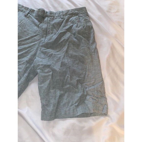J Crew Rivington Linen Blend Shorts Mens Size 34W Blue Flat Front - Picture 3 of 13
